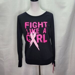 Ideology Black and Pink Cancer Awareness Sweatshirt Size Small